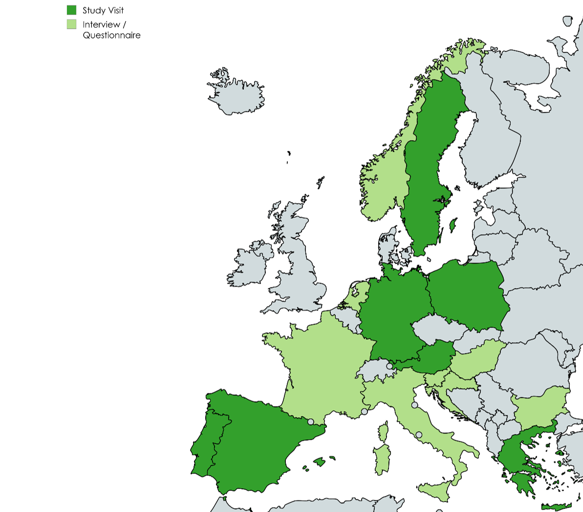 Countries interviewed by SimpliVi - Europe